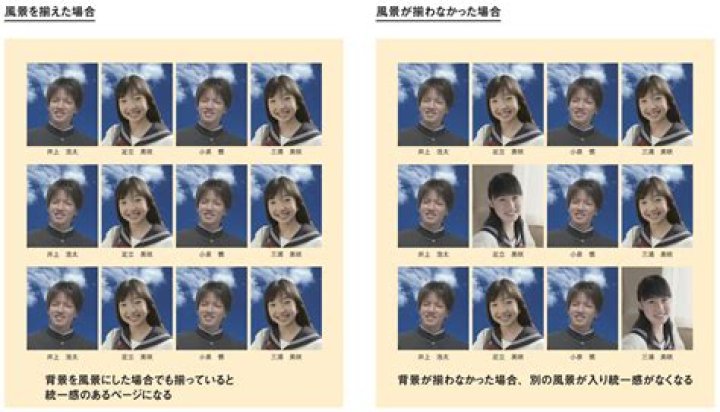 卒業アルバム個人写真でナチュラルに笑う学生