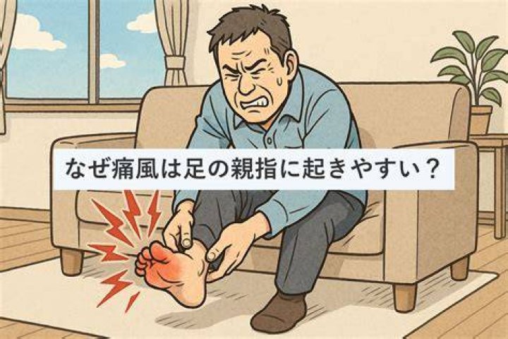 痛風発作で足が痛む男性のイメージ